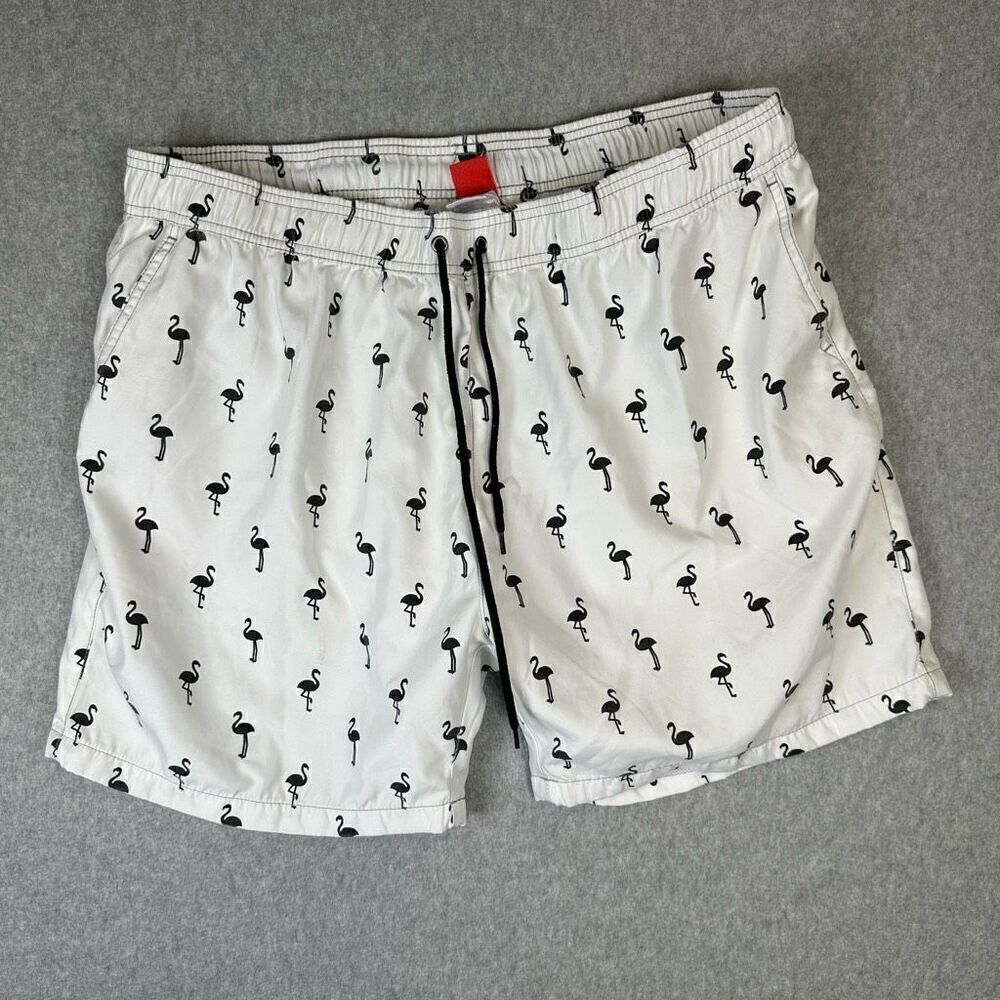 Nonwe flamingo short men’s size 40 white black trunks swim